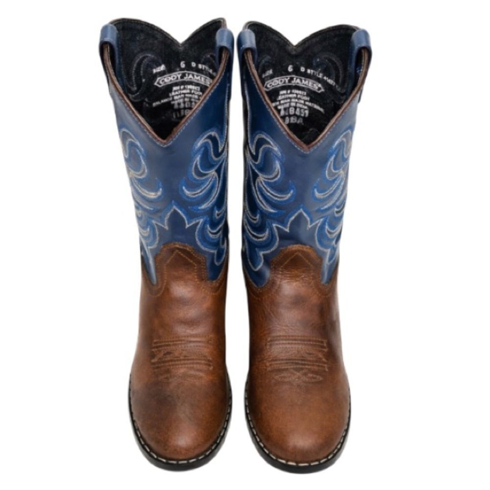 Cody James Brown & Blue Western Cowboy Boots Men’s Size 6D Leather Like New - Picture 3 of 9